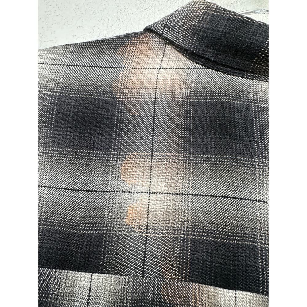 Adaptation Rose Embroidered Plaid Longline Shirt Dress Black White M - Picture 10 of 16